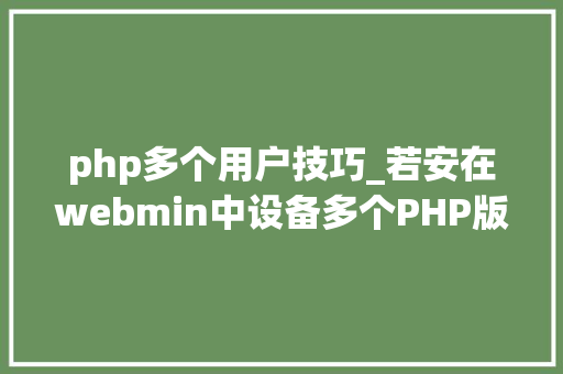 php多个用户技巧_若安在webmin中设备多个PHP版本共存