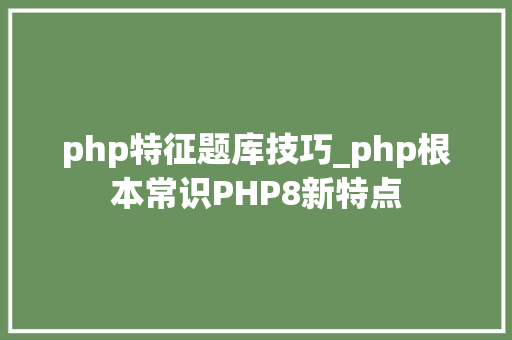php特征题库技巧_php根本常识PHP8新特点