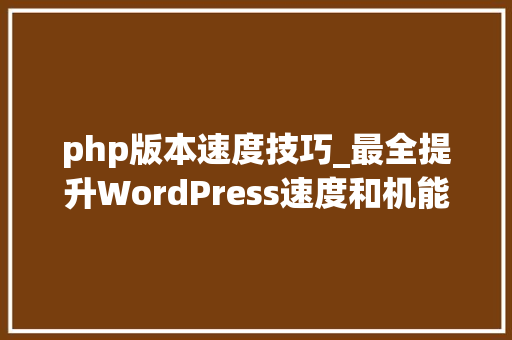 php版本速度技巧_最全提升WordPress速度和机能的综合指南