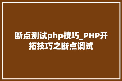 断点测试php技巧_PHP开拓技巧之断点调试