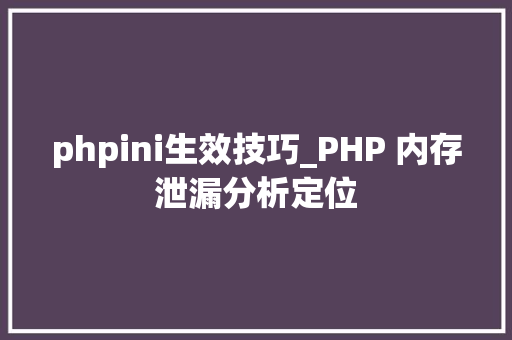 phpini生效技巧_PHP 内存泄漏分析定位
