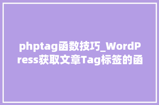 phptag函数技巧_WordPress获取文章Tag标签的函数the_tags