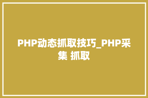 PHP动态抓取技巧_PHP采集 抓取 PHP动态抓取技巧_PHP采集 抓取 Web前端