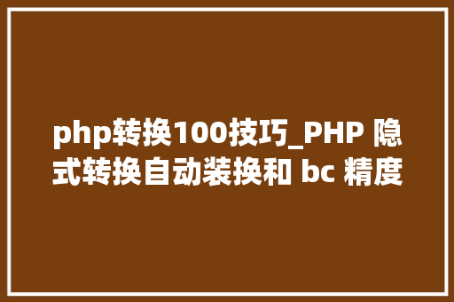 php转换100技巧_PHP 隐式转换自动装换和 bc 精度函数