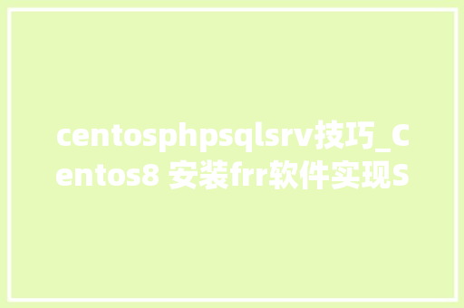 centosphpsqlsrv技巧_Centos8 安装frr软件实现SRV6 BE centosphpsqlsrv技巧_Centos8 安装frr软件实现SRV6 BE 网站建设