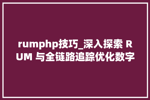 rumphp技巧_深入探索 RUM 与全链路追踪优化数字体验的利器 rumphp技巧_深入探索 RUM 与全链路追踪优化数字体验的利器 Web前端