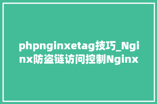 phpnginxetag技巧_Nginx防盗链访问控制Nginx解析PHP的相关设备Nginx代理