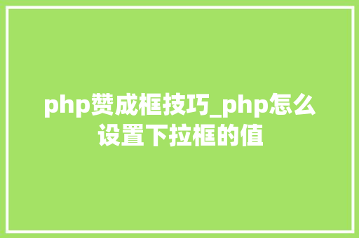 php赞成框技巧_php怎么设置下拉框的值