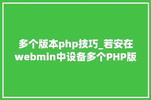 多个版本php技巧_若安在webmin中设备多个PHP版本
