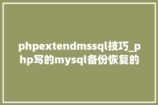 phpextendmssql技巧_php写的mysql备份恢复的类