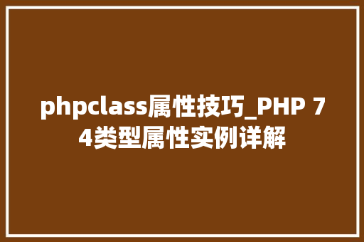 phpclass属性技巧_PHP 74类型属性实例详解