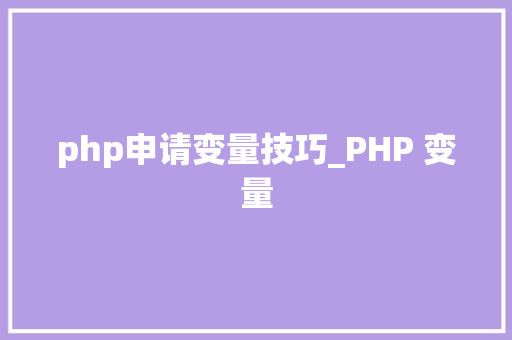 php申请变量技巧_PHP 变量