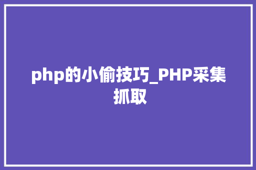 php的小偷技巧_PHP采集 抓取