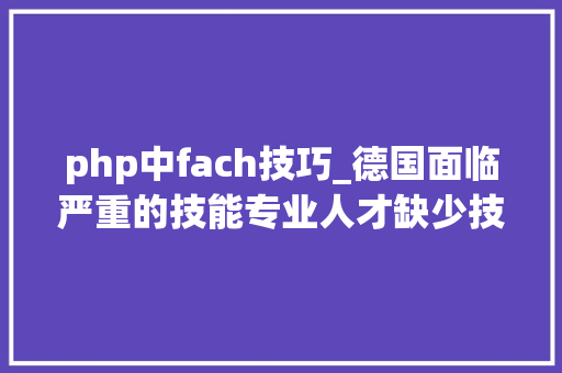 php中fach技巧_德国面临严重的技能专业人才缺少技能职位对全球人才开放