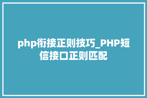 php衔接正则技巧_PHP短信接口正则匹配