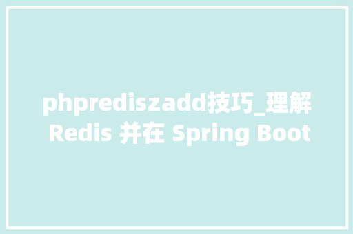 phprediszadd技巧_理解 Redis 并在 Spring Boot 项目中运用 RedisTemplate APi
