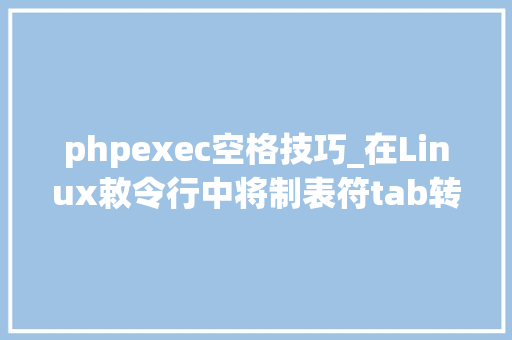 phpexec空格技巧_在Linux敕令行中将制表符tab转换为空格