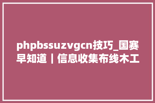 phpbssuzvgcn技巧_国赛早知道｜信息收集布线木工建筑信息建模都比啥