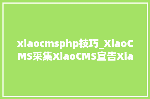 xiaocmsphp技巧_XiaoCMS采集XiaoCMS宣告XiaoCMS站群搭建方法详解