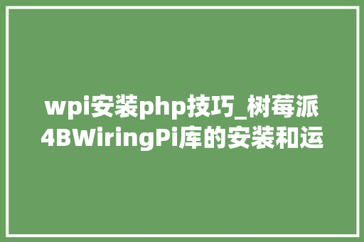 wpi安装php技巧_树莓派4BWiringPi库的安装和运用