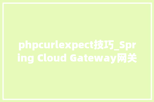 phpcurlexpect技巧_Spring Cloud Gateway网关无法返回响应数据与Expect请求参数