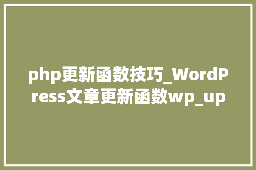 php更新函数技巧_WordPress文章更新函数wp_update_post