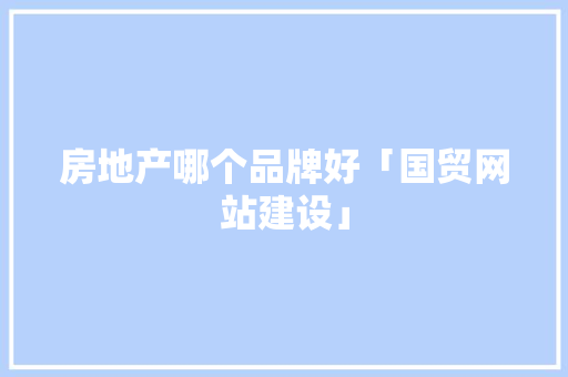 房地产哪个品牌好「国贸网站建设」