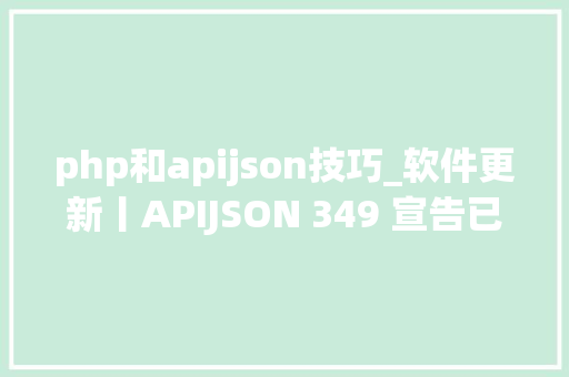 php和apijson技巧_软件更新丨APIJSON 349 宣告已入选码云最具价值项目