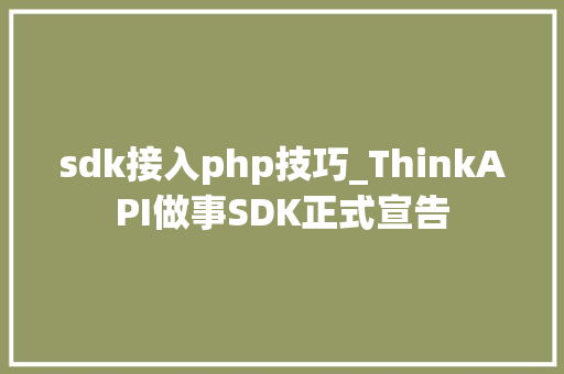 sdk接入php技巧_ThinkAPI做事SDK正式宣告