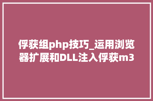 俘获组php技巧_运用浏览器扩展和DLL注入俘获m3u8链接
