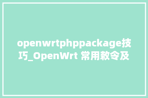 openwrtphppackage技巧_OpenWrt 常用敕令及用法
