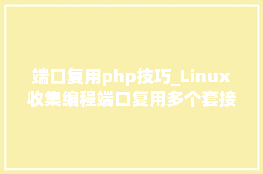 端口复用php技巧_Linux收集编程端口复用多个套接字绑定同一个端口