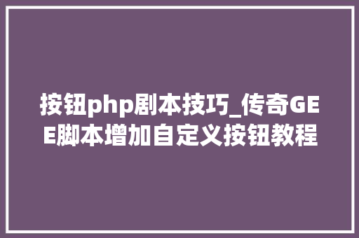 按钮php剧本技巧_传奇GEE脚本增加自定义按钮教程