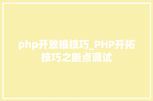 php开放根技巧_PHP开拓技巧之断点调试