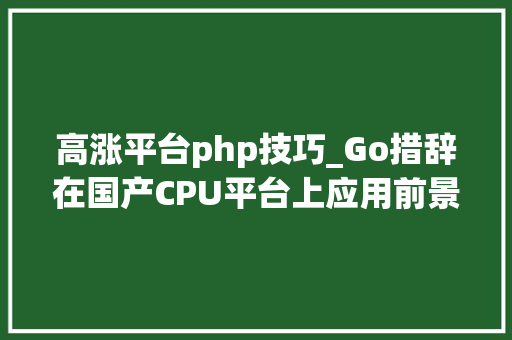 高涨平台php技巧_Go措辞在国产CPU平台上应用前景的探索与思虑