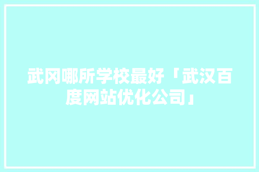 武冈哪所学校最好「武汉百度网站优化公司」