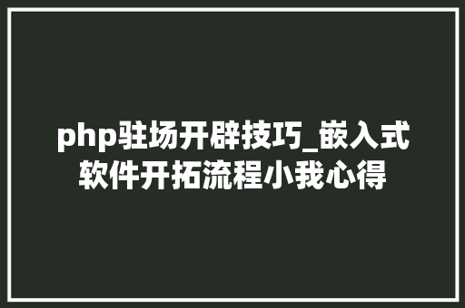 php驻场开辟技巧_嵌入式软件开拓流程小我心得