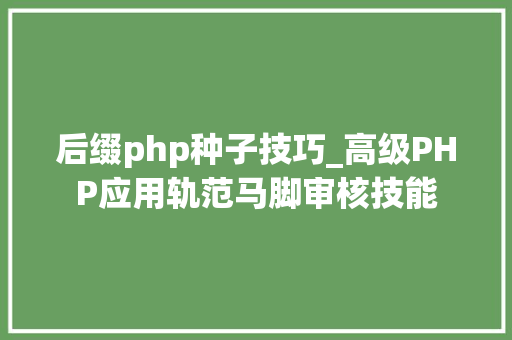 后缀php种子技巧_高级PHP应用轨范马脚审核技能