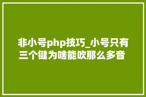 非小号php技巧_小号只有三个键为啥能吹那么多音 乐聊乐有理