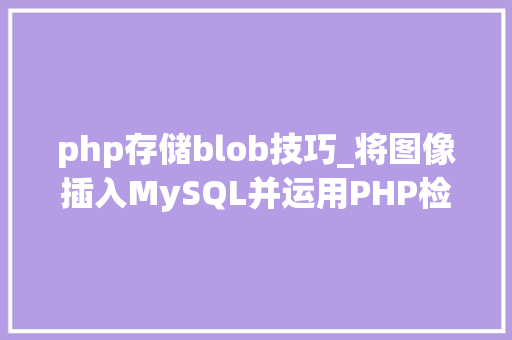 php存储blob技巧_将图像插入MySQL并运用PHP检索图像