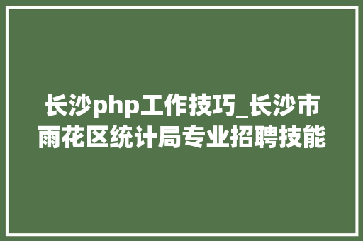 长沙php工作技巧_长沙市雨花区统计局专业招聘技能人员待遇高9月1日截止报名
