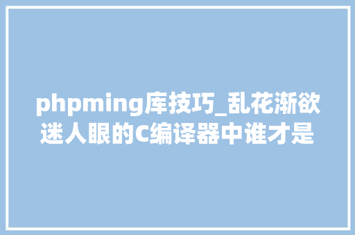 phpming库技巧_乱花渐欲迷人眼的C编译器中谁才是编译之王