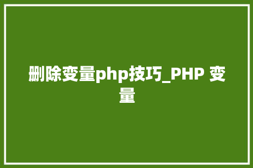 删除变量php技巧_PHP 变量