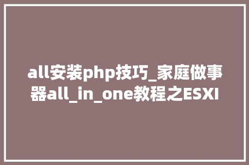 all安装php技巧_家庭做事器all_in_one教程之ESXI安装篇