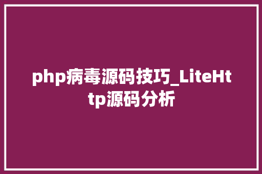 php病毒源码技巧_LiteHttp源码分析