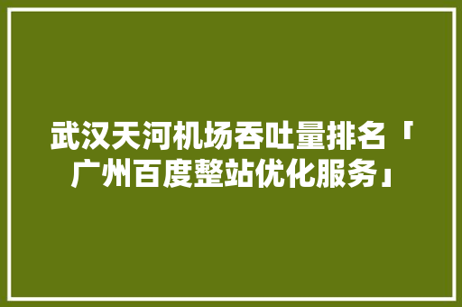 武汉天河机场吞吐量排名「广州百度整站优化服务」