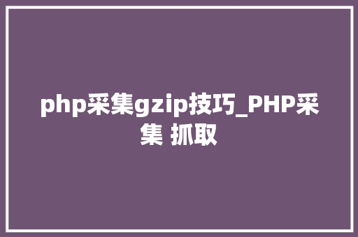 php采集gzip技巧_PHP采集 抓取