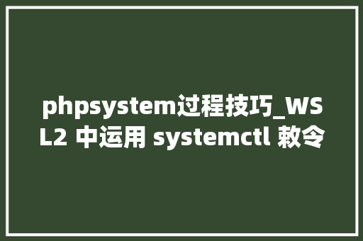 phpsystem过程技巧_WSL2 中运用 systemctl 敕令