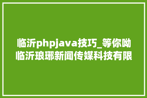 临沂phpjava技巧_等你呦临沂琅琊新闻传媒科技有限公司招聘 双休 五险一金 还有