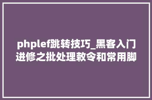 phplef跳转技巧_黑客入门进修之批处理敕令和常用脚本